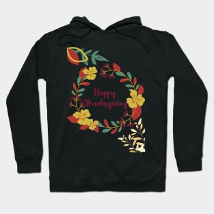 Thanksgiving Red and Yellow Floral Print Hoodie